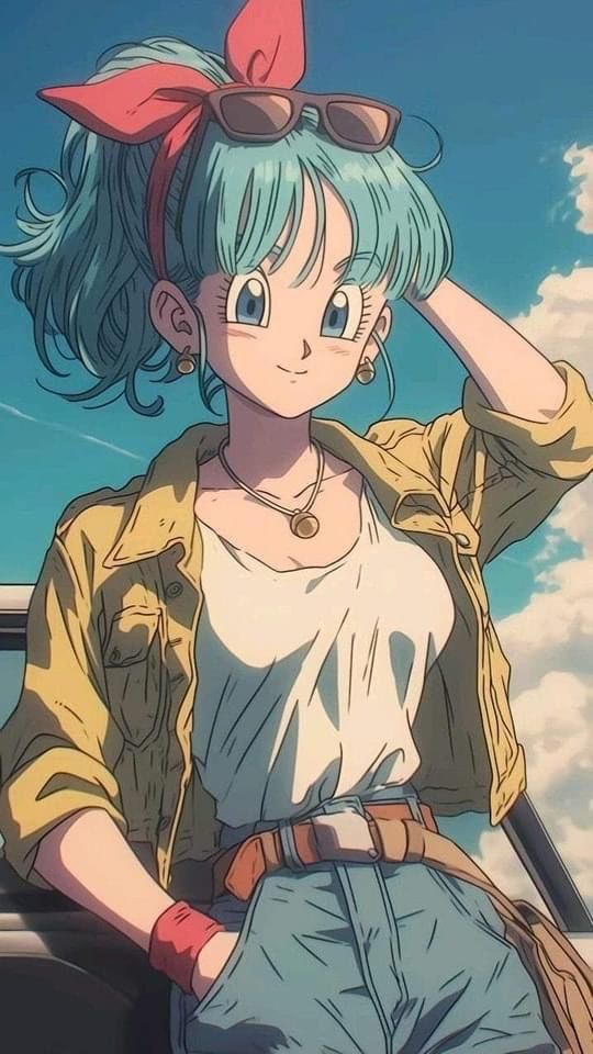 Blue-haired anime character